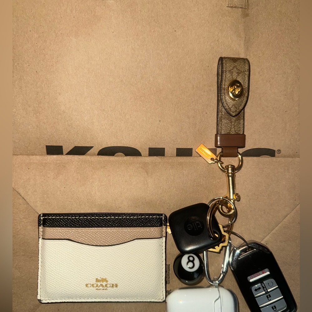 Coach SLIM ID CARD CASE, TRIPLE COLOR TIER
